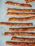 Seeded cheese straws, just baked.