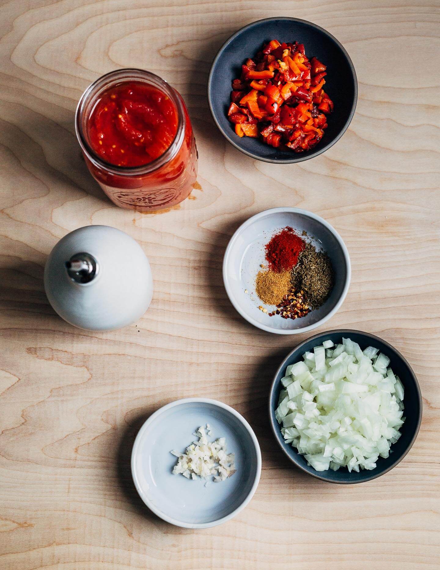 The ingredients for shakshuka.