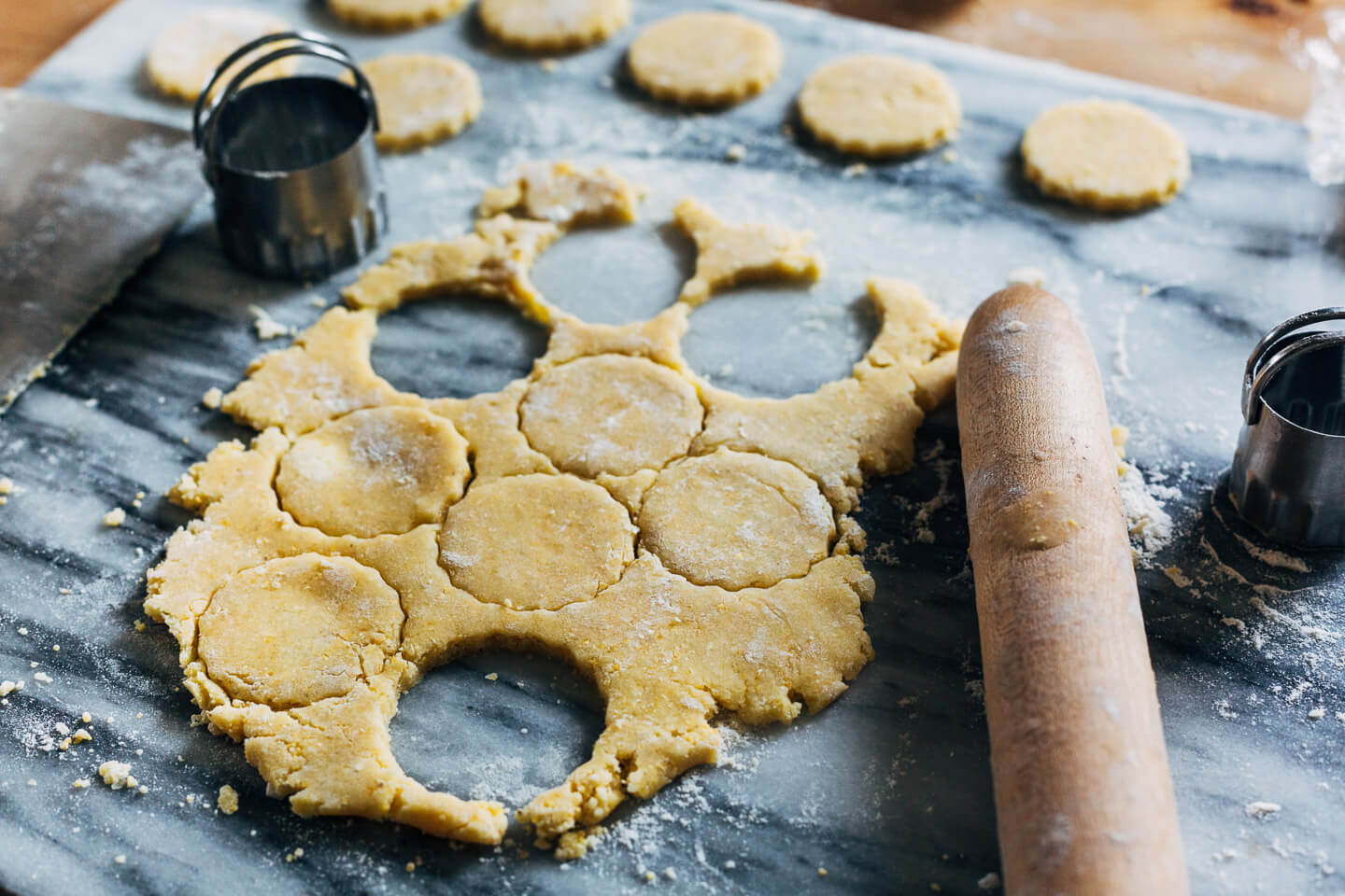 Cutting out the cookies