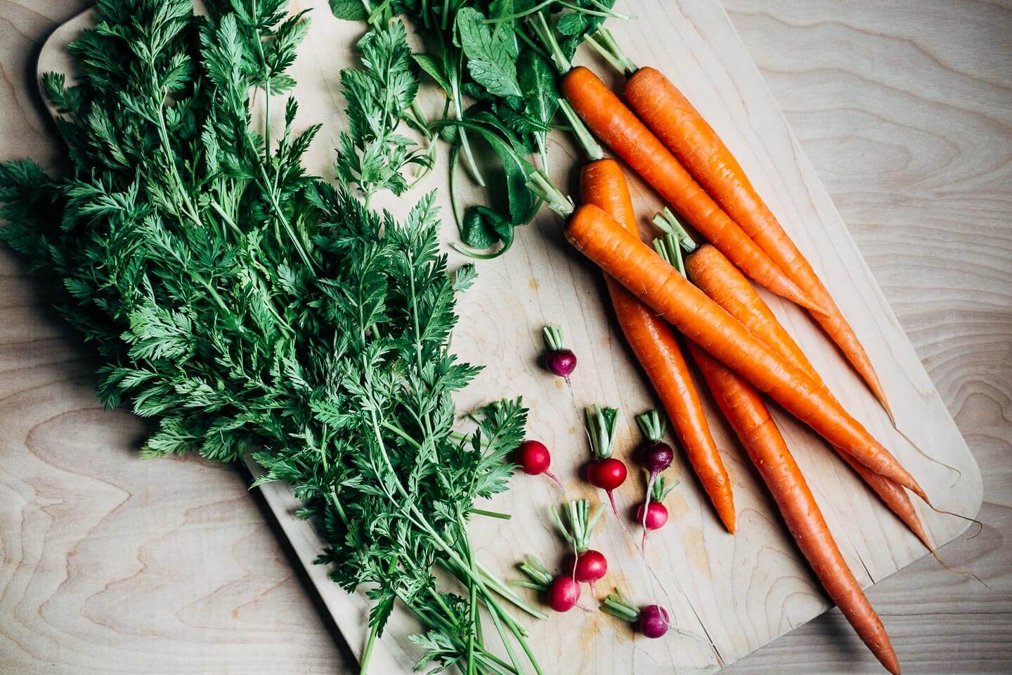 Spring carrots and radishes