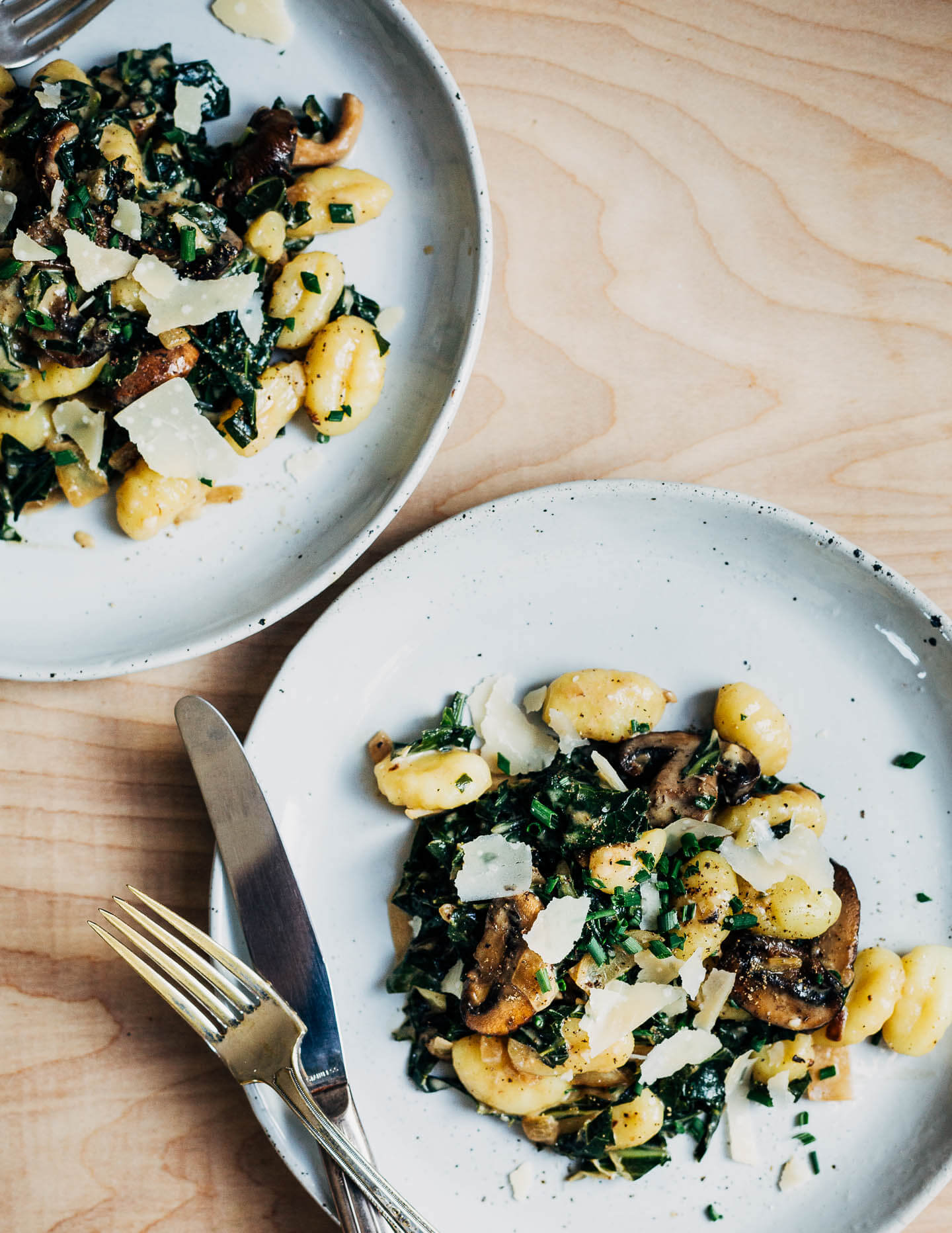A weeknight recipe with showoff vibes, this creamy mushroom and greens gnocchi features umami-rich mushrooms, tender collard greens, and pillowy gnocchi in a velvety Parmesan and cream sauce. 
