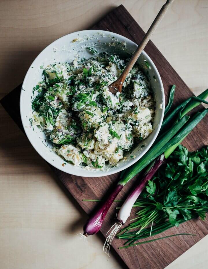 Herby Onion Dip Potato Salad Brooklyn Supper